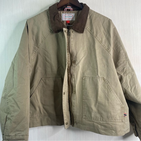 NWT Hunter Women’s Barn Jacket Oversized Quilted Corduroy Collar Tan XL - Picture 5 of 11